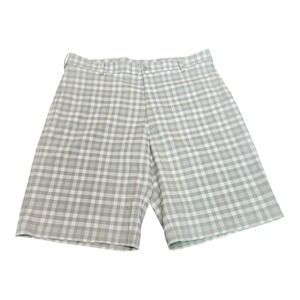 NIKE GOLF DRI-FIT Men's Shorts Size 36 Spandex Plaid Gray Inseam 11 Rise‎ 12